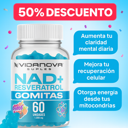 60 GOMITAS NAD+RESVERATROL 1000mg