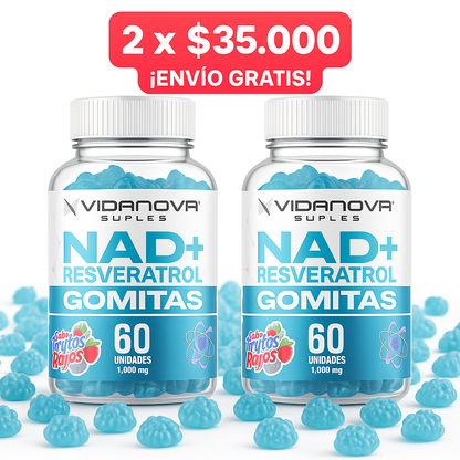 60 GOMITAS NAD+RESVERATROL 1000mg